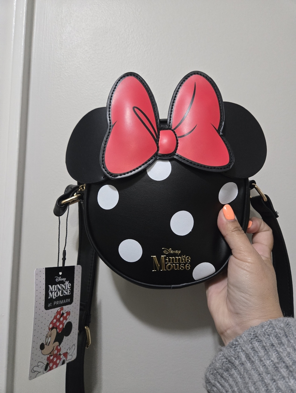 Disney Minnie Mouse Round Polka Dot Crossbody Bag - Black & Red, Primark - Picture 5 of 6